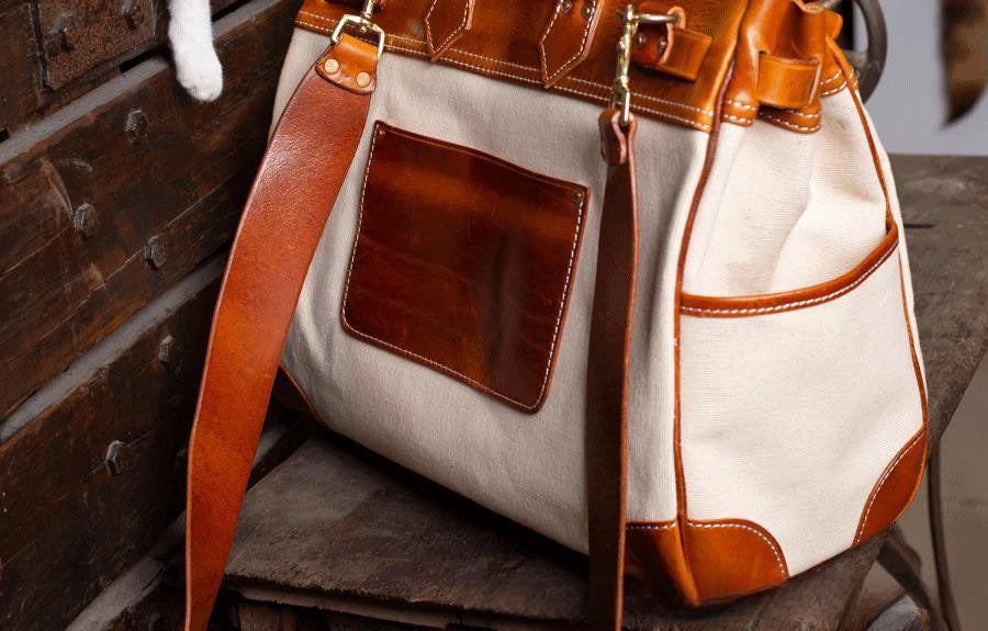 Unisex New Oversize Genuine Vintage Oil Wax Leather Top Handle Canvas Bag