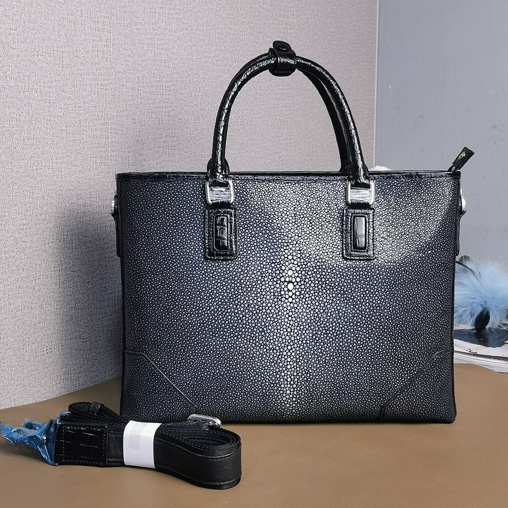 Unisex Genuine Pearl Stingray Leather Briefcase