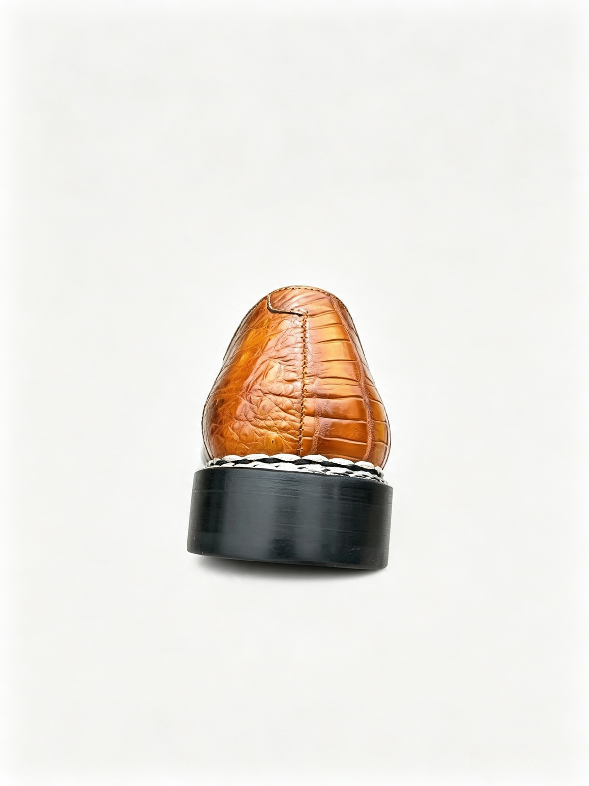 Giày Loafer Da Cá Sấu Xám Cổ Điển