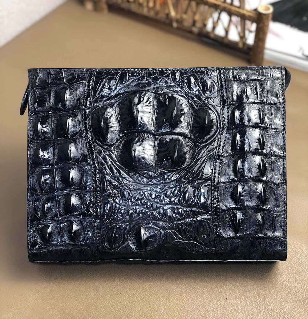 Mens Crocodile Leather Clutch Bag