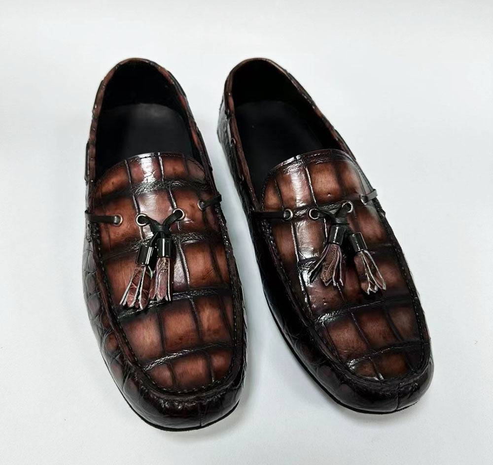 Crocodile Leather Shoes ,Crocodile Leather Men's Penny Loafer Dress Shoe