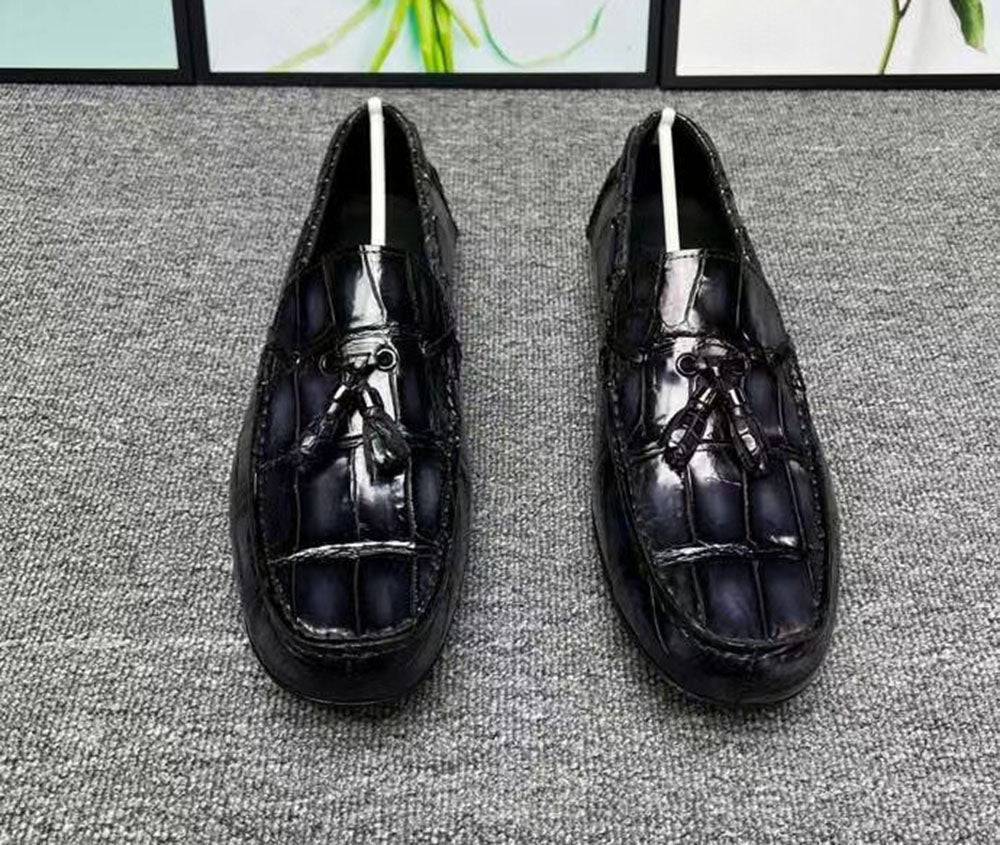 Crocodile Leather Shoes ,Crocodile Leather Men's Penny Loafer Dress Shoe