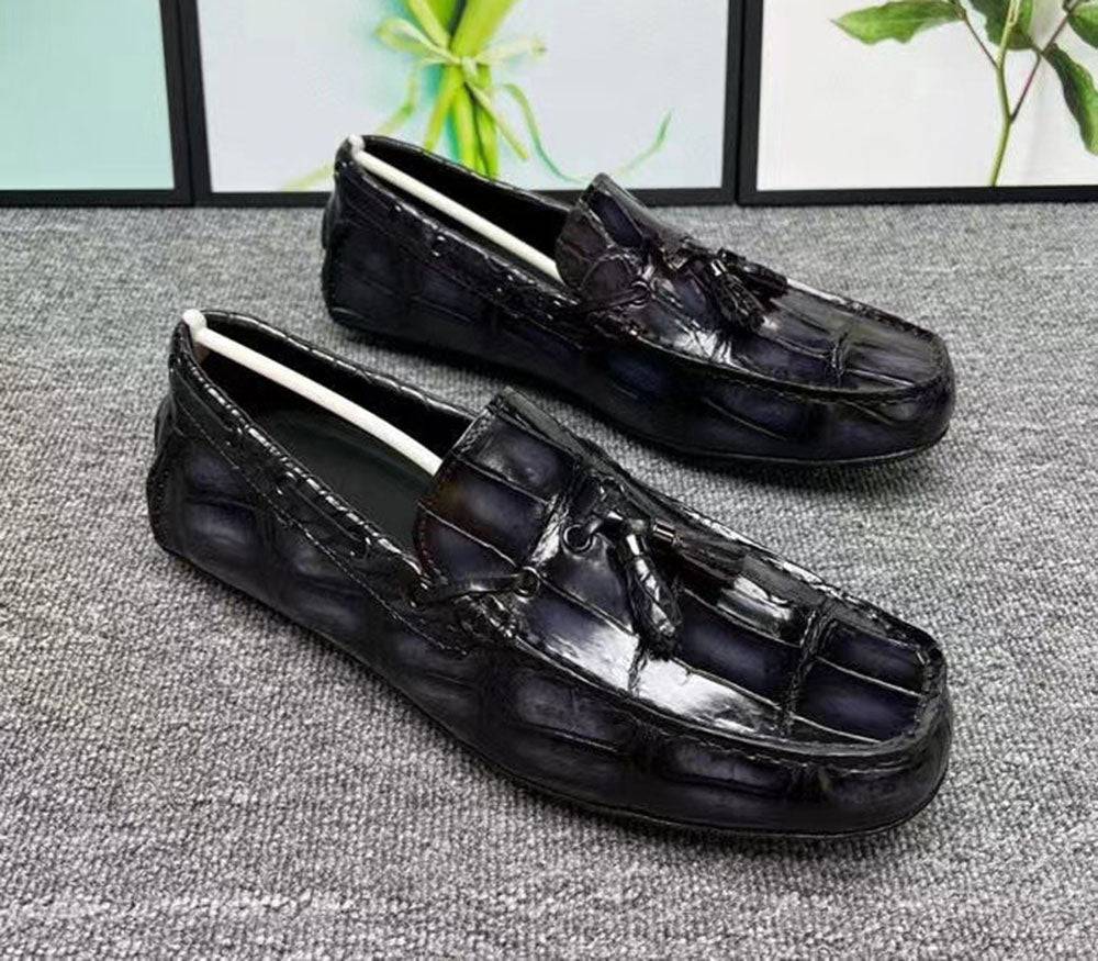 Crocodile Leather Shoes ,Crocodile Leather Men's Penny Loafer Dress Shoe