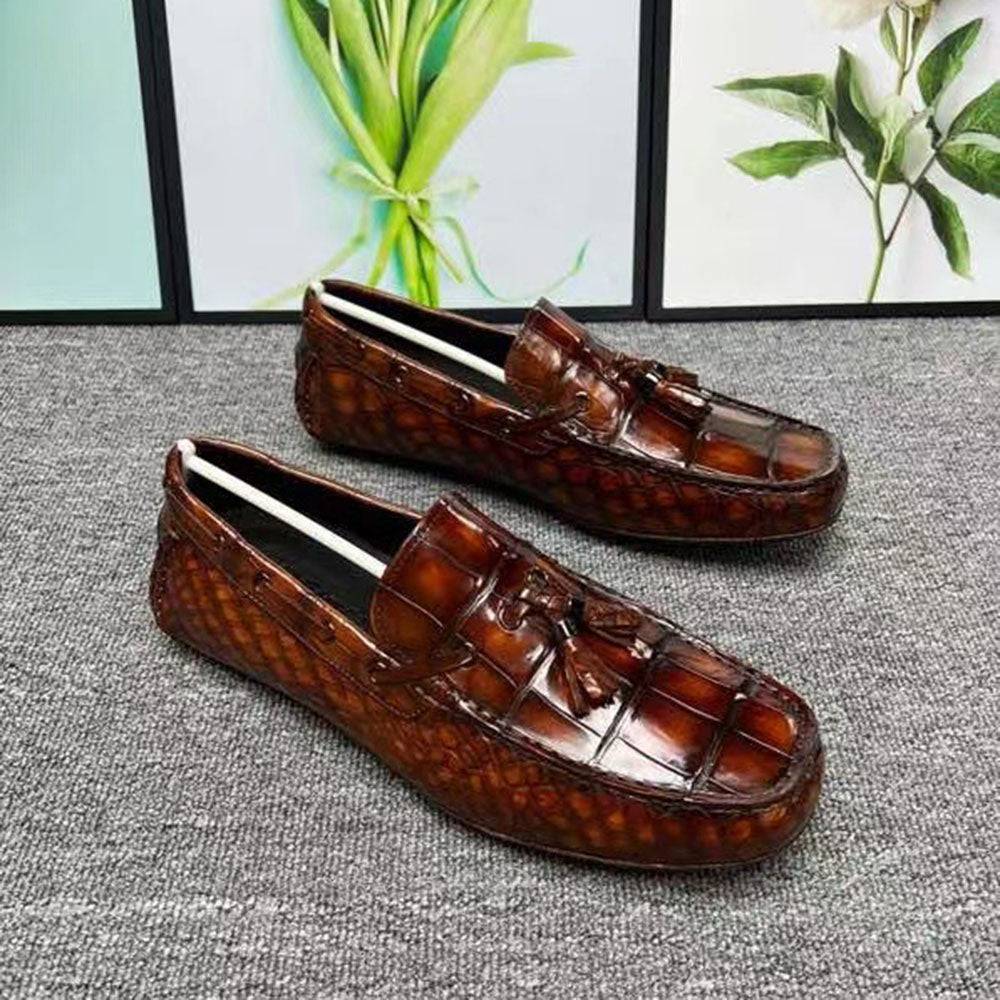 Crocodile Leather Shoes ,Crocodile Leather Men's Penny Loafer Dress Shoe