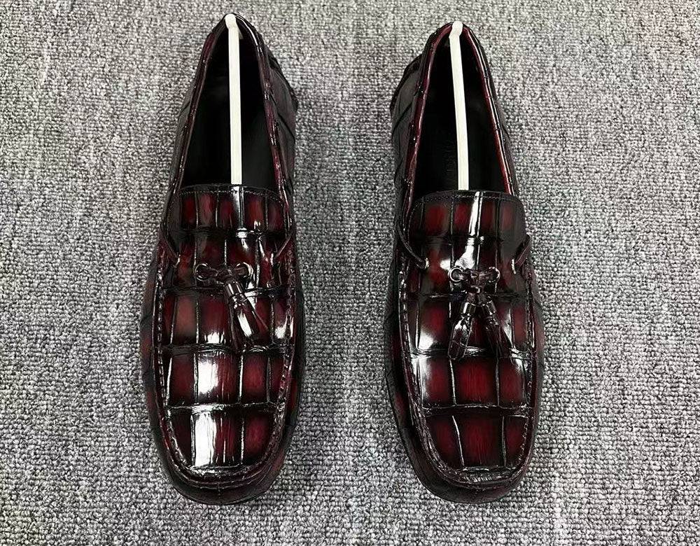 Crocodile Leather Shoes ,Crocodile Leather Men's Penny Loafer Dress Shoe