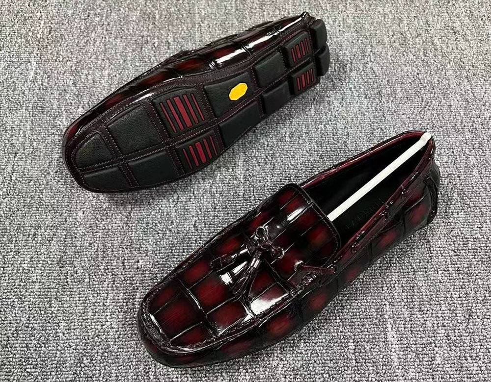 Crocodile Leather Shoes ,Crocodile Leather Men's Penny Loafer Dress Shoe