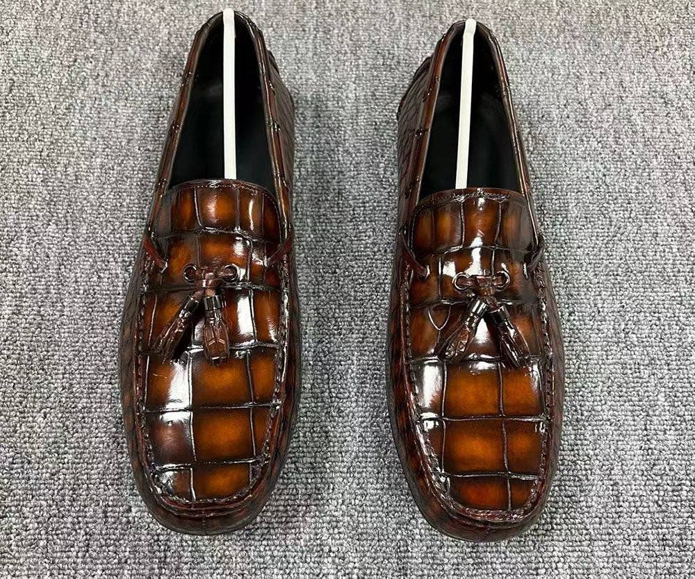 Crocodile Leather Shoes ,Crocodile Leather Men's Penny Loafer Dress Shoe