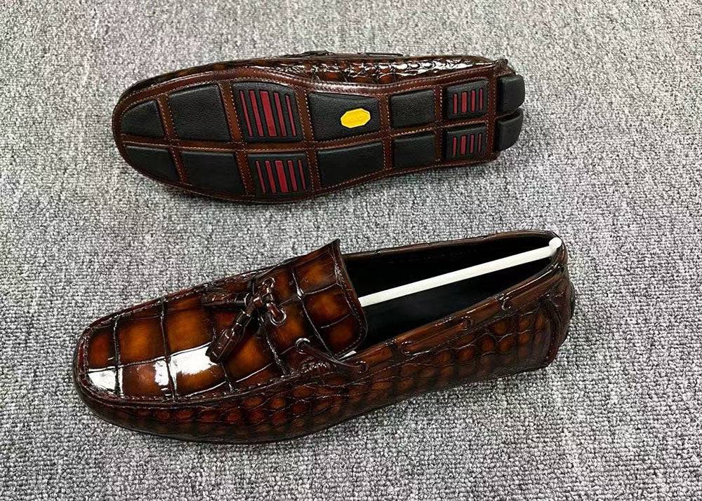 Crocodile Leather Shoes ,Crocodile Leather Men's Penny Loafer Dress Shoe