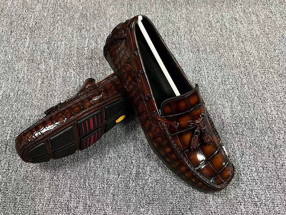 Crocodile Leather Shoes ,Crocodile Leather Men's Penny Loafer Dress Shoe