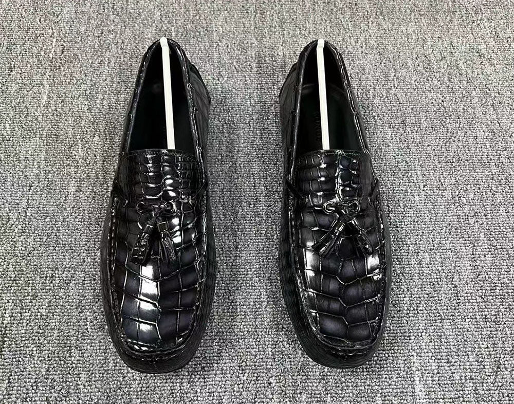 Crocodile Leather Shoes ,Crocodile Leather Men's Penny Loafer Dress Shoe