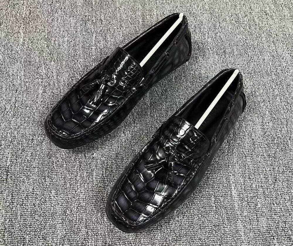 Crocodile Leather Shoes ,Crocodile Leather Men's Penny Loafer Dress Shoe