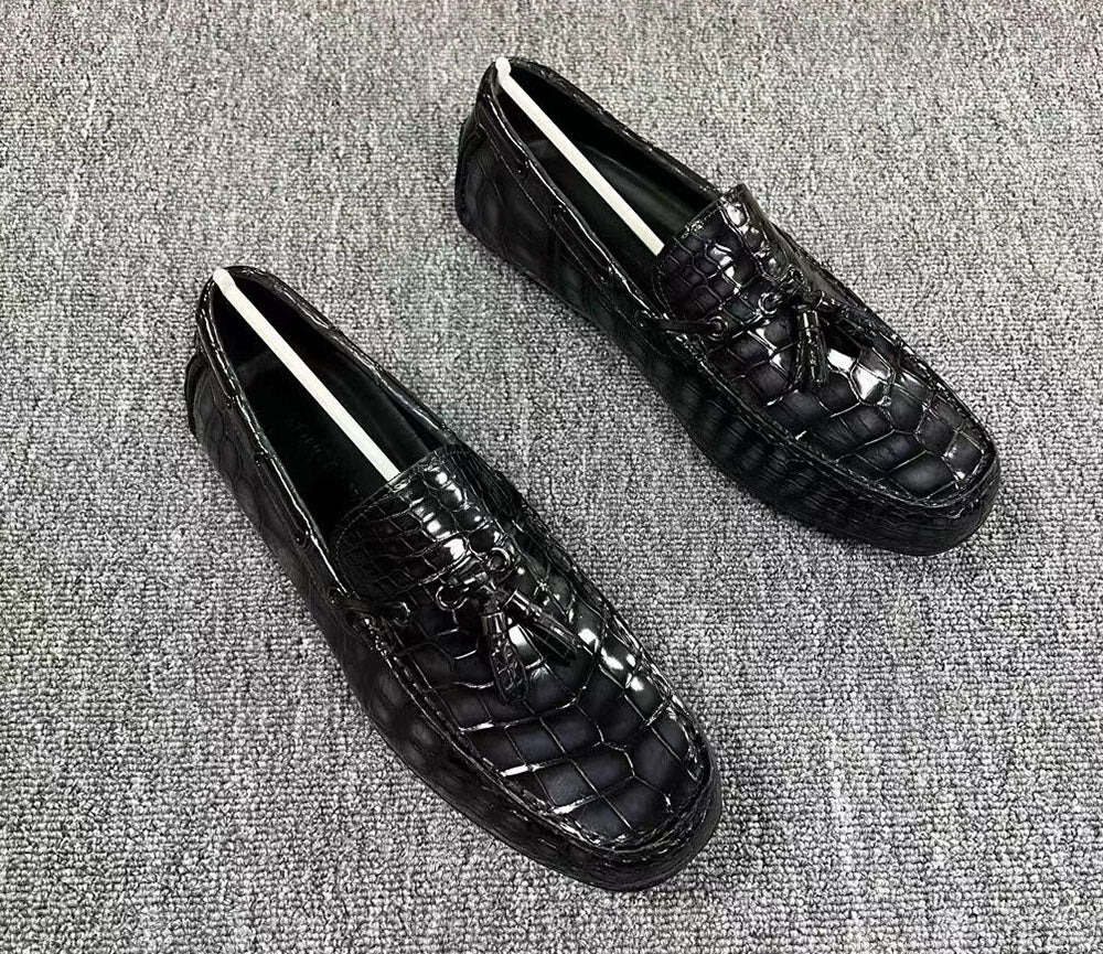 Crocodile Leather Shoes ,Crocodile Leather Men's Penny Loafer Dress Shoe