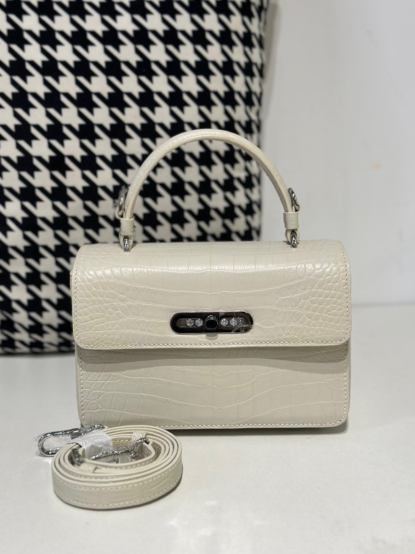 Crocodile Leather Handle Bag ,Women's Crocodile Leather Cross Body Bag