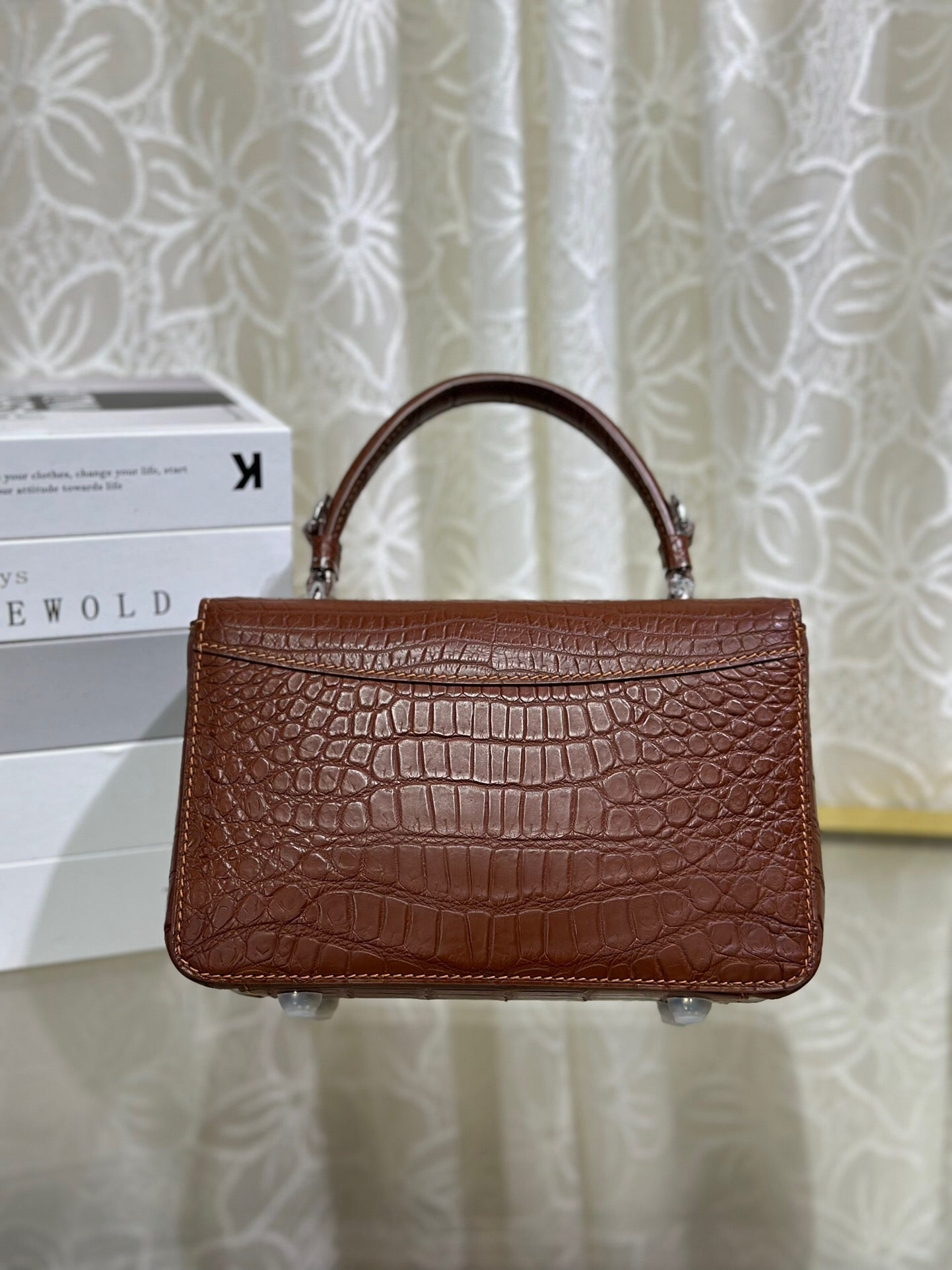 Crocodile Leather Handle Bag ,Women's Crocodile Leather Cross Body Bag