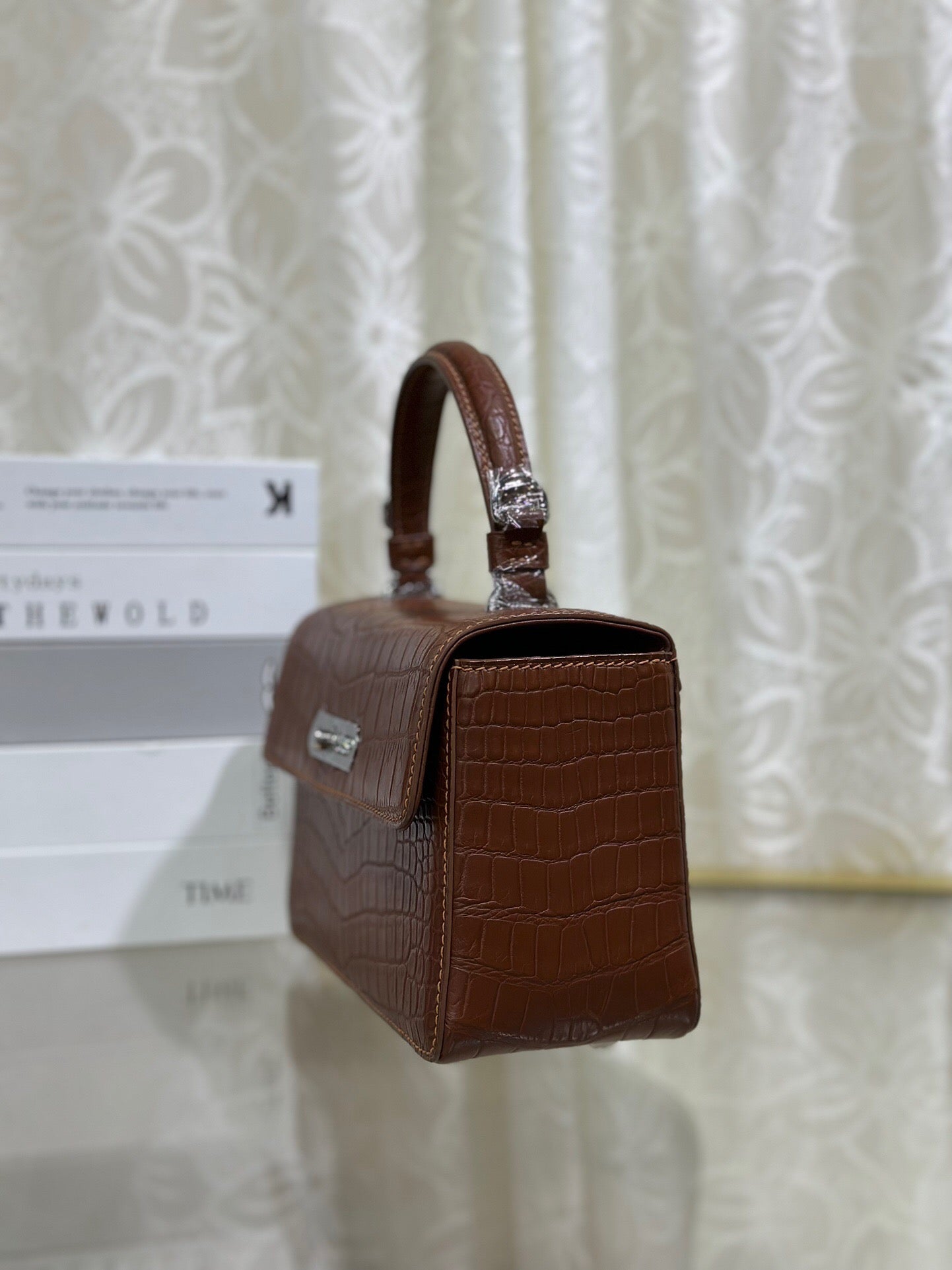 Crocodile Leather Handle Bag ,Women's Crocodile Leather Cross Body Bag