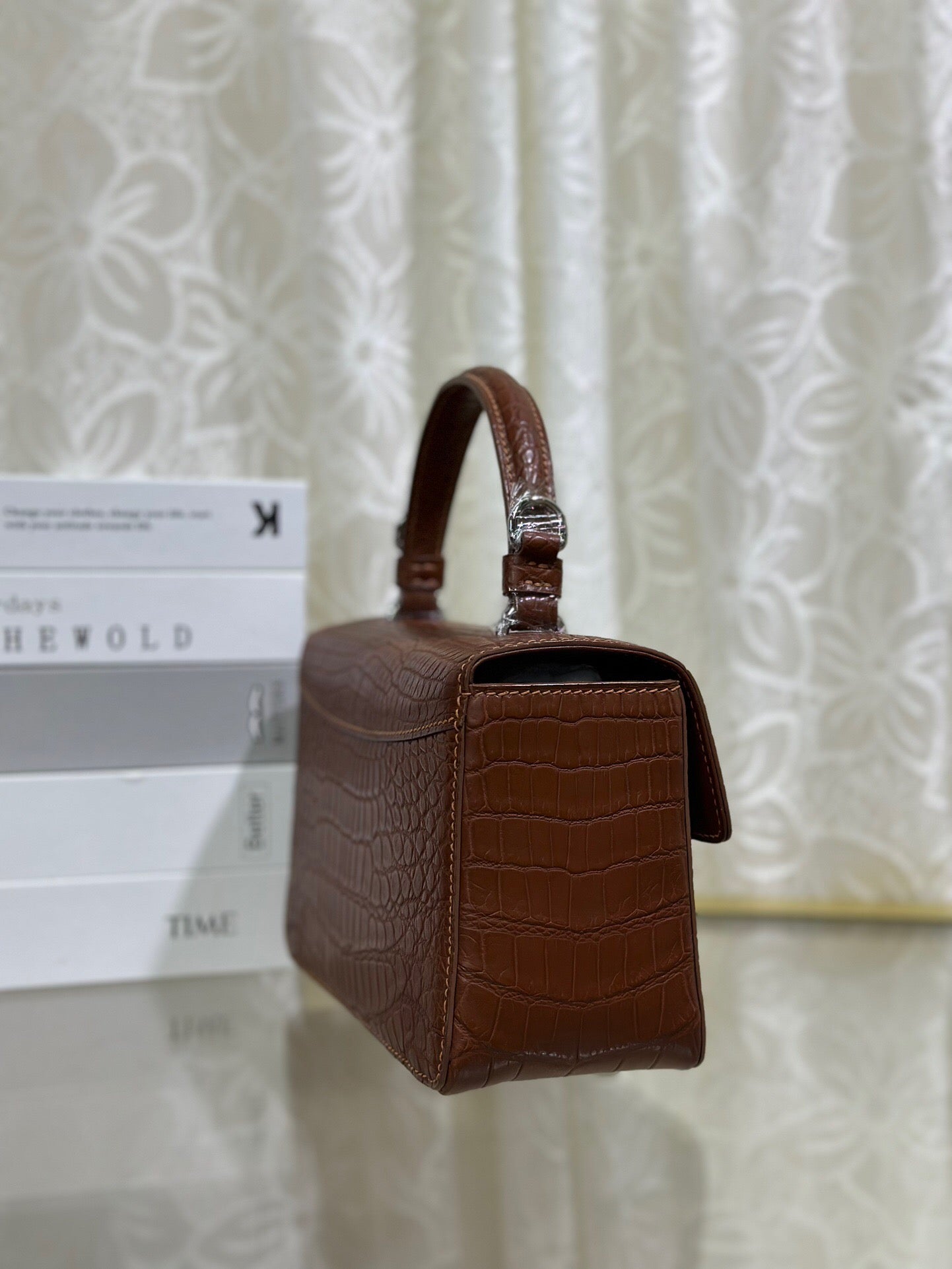 Crocodile Leather Handle Bag ,Women's Crocodile Leather Cross Body Bag