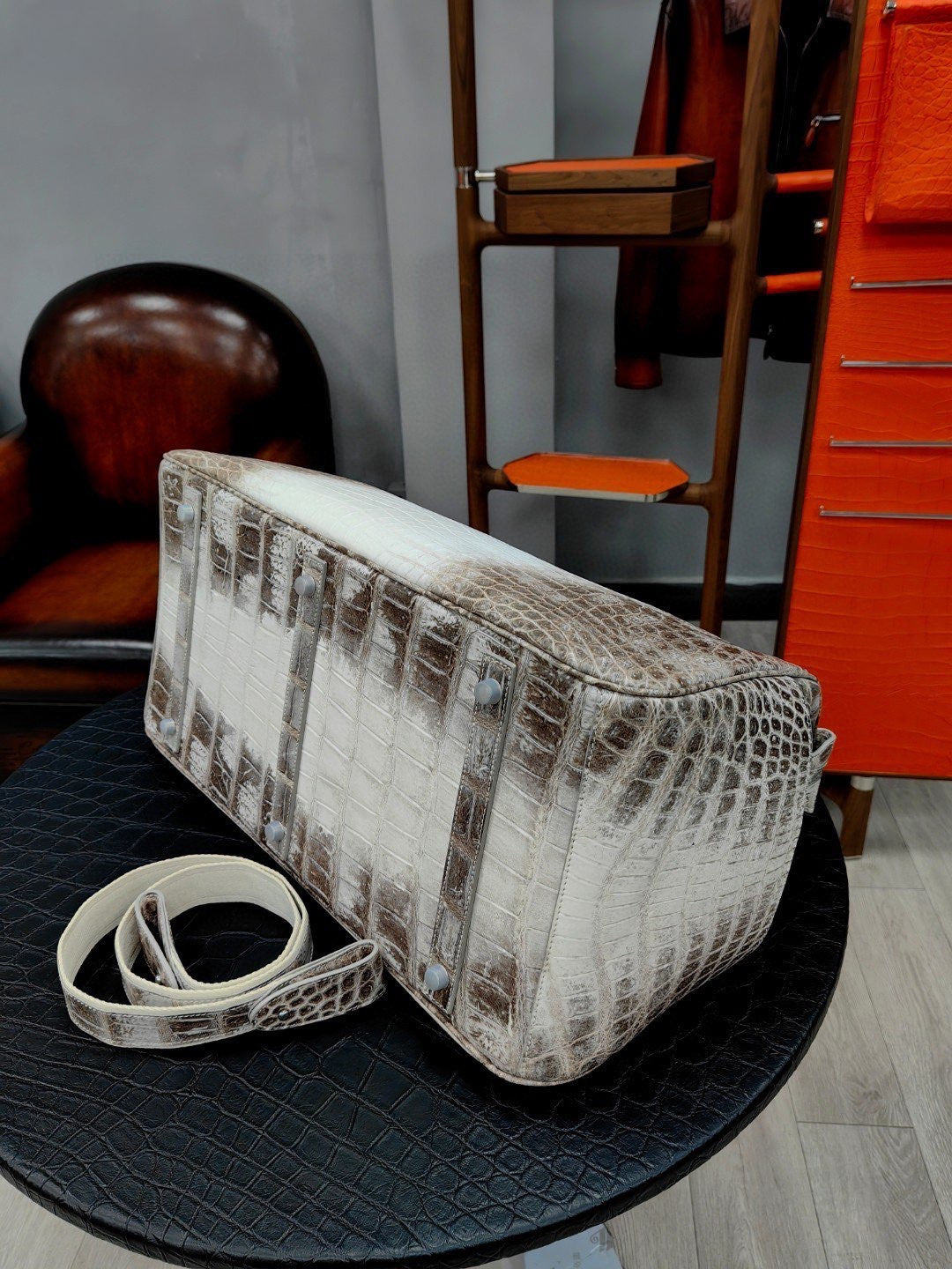 Unisex Himalayan Genuine Crocodile Leather Travel Duffel Bag, Mens Gift Weekend Bag Oversize Sport Gym Bag