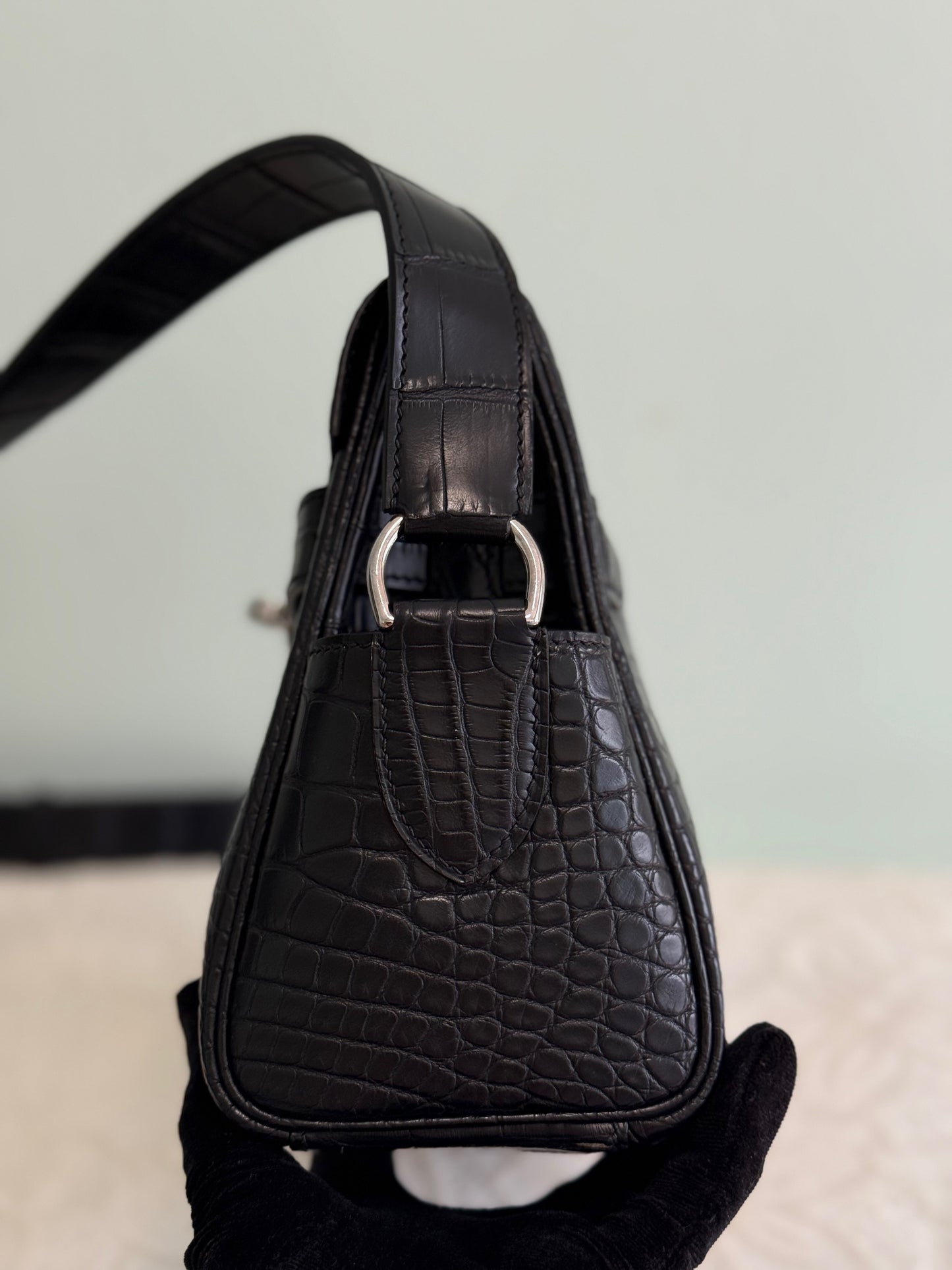 Unisex Genuine Crocodile Leather Postman Messenger Bag