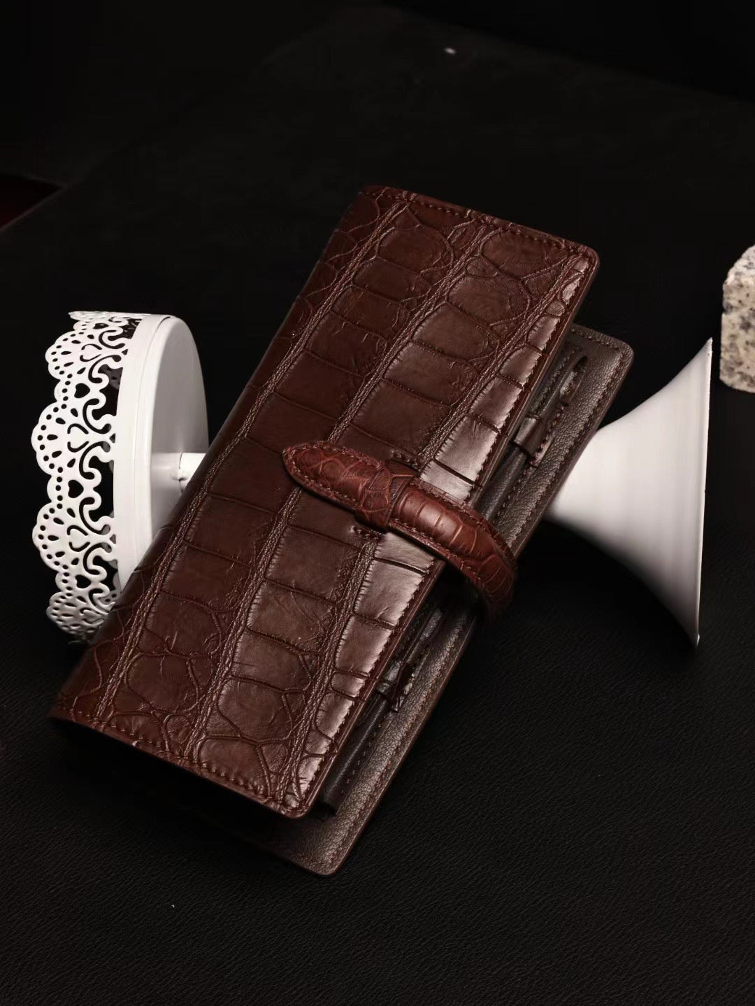 Genuine Crocodile Leather Cigar Bag