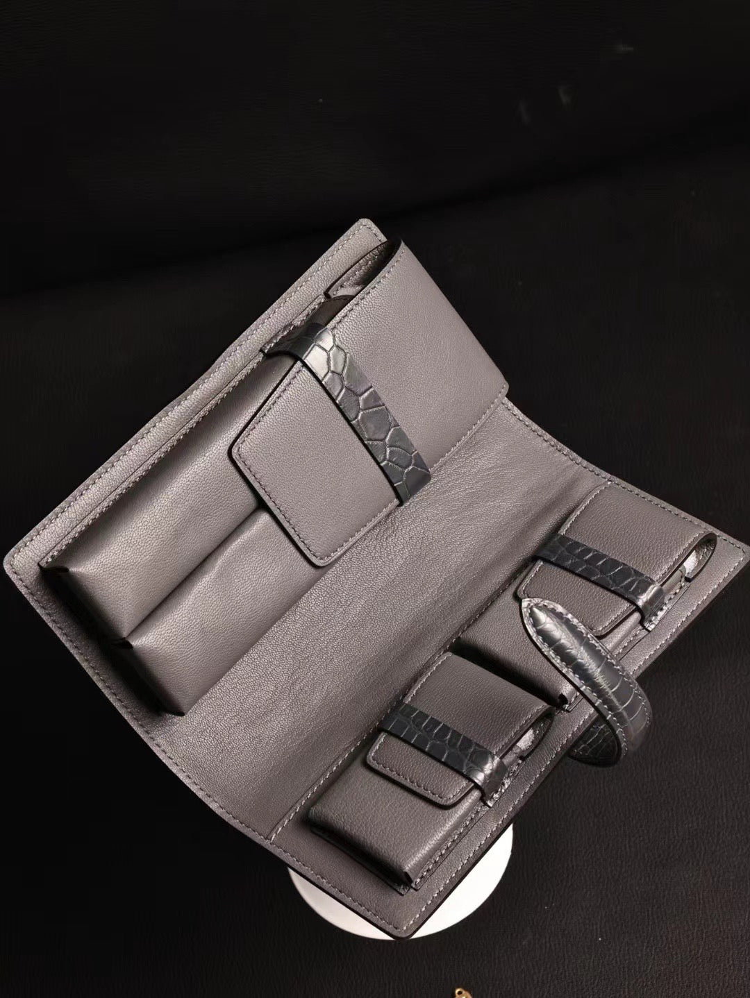 Genuine Crocodile Leather Cigar Bag