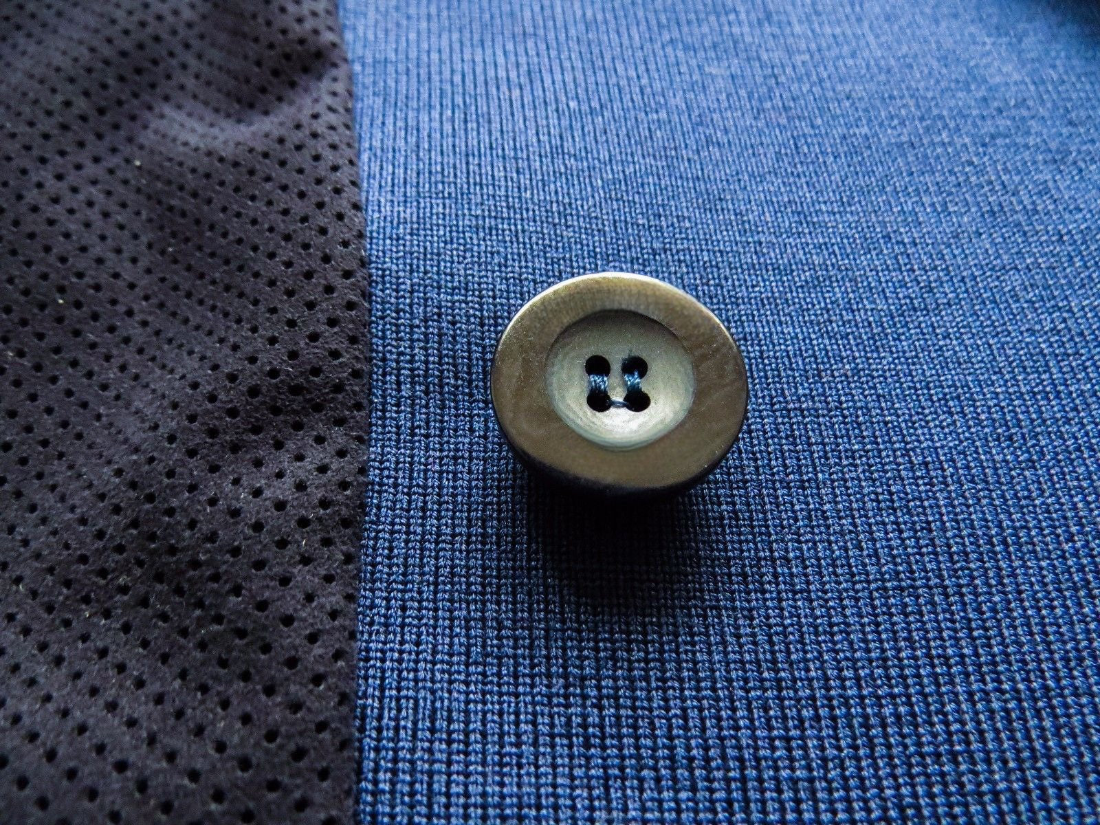 Preorder Blue Silk Perforated Suede Trim Jacket