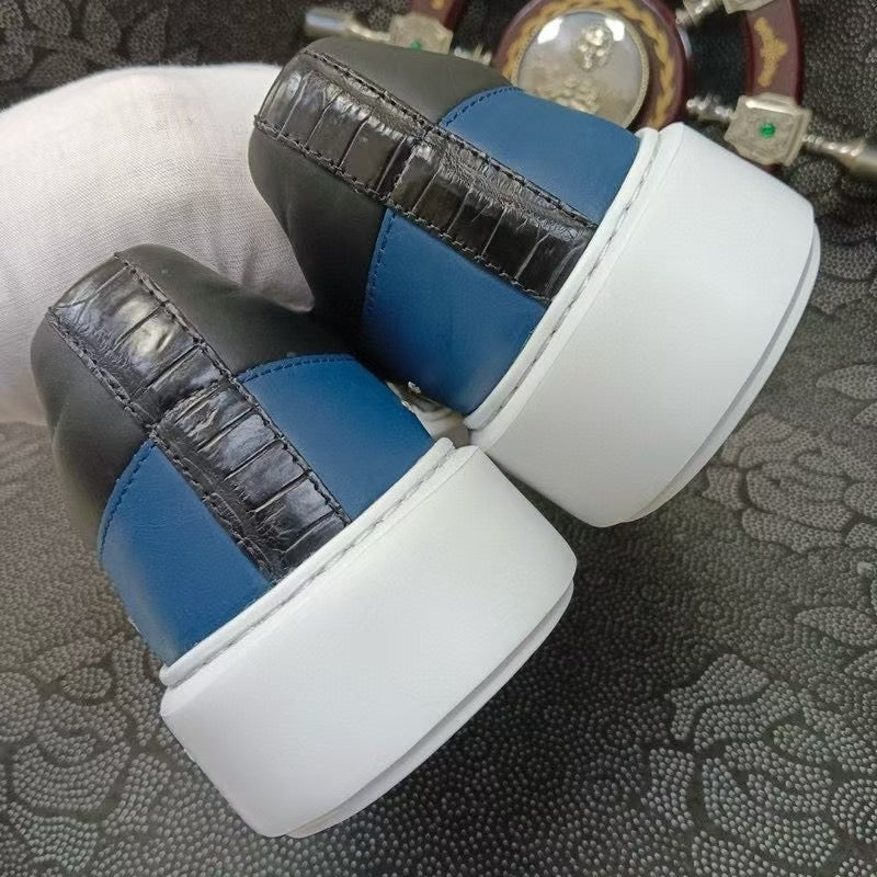 Crocodile Shoes , Genuine Crocodile Leather Sneakers Black