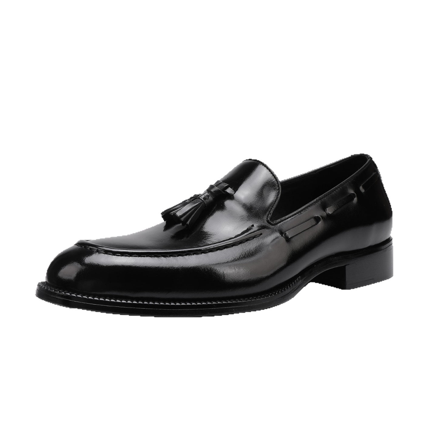 Preorder Genuine Shell Cordovan Leather Loafer Shoes With Tassle Dark Blue