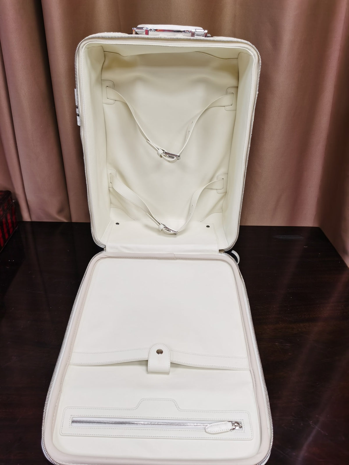 Genuine Crocodile Leather Laptop Travel Trolley Luggage Bags Cases Himalayan White 18"