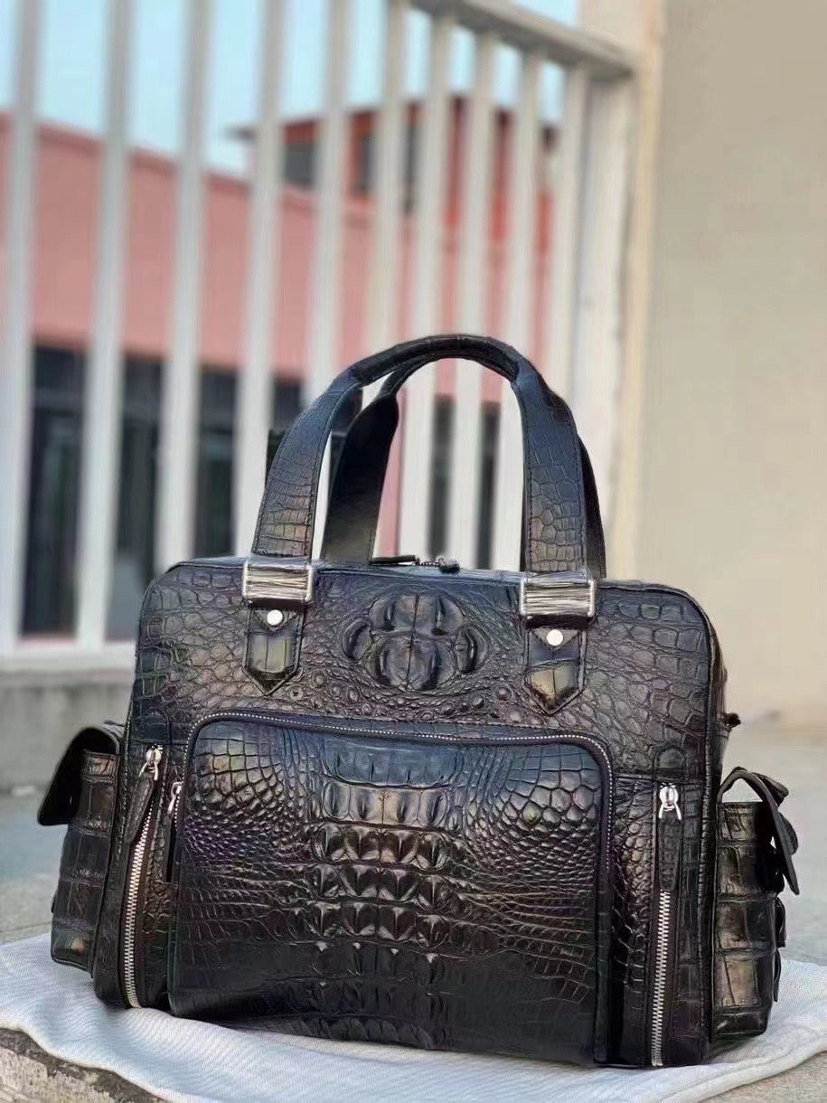 Crocodile Leather Shopper Business Handbag