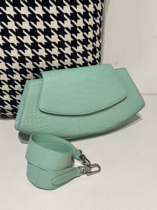 Crocodile Leather Shoulder Messenger Bags Green