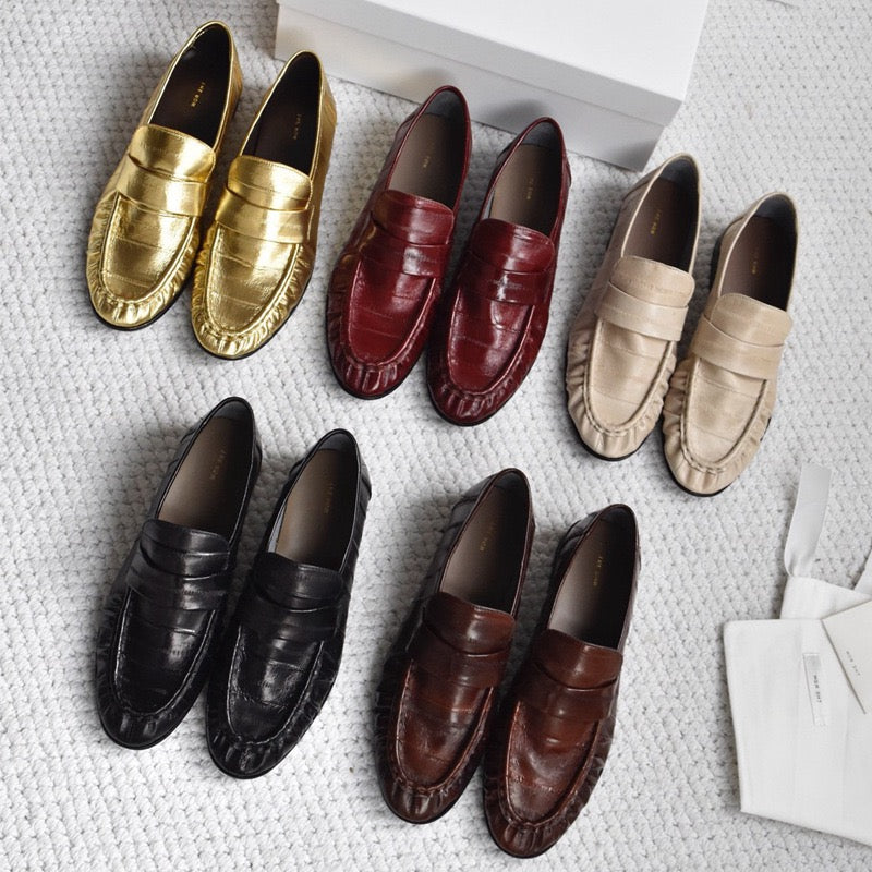 Eel Skin Loafers For Women