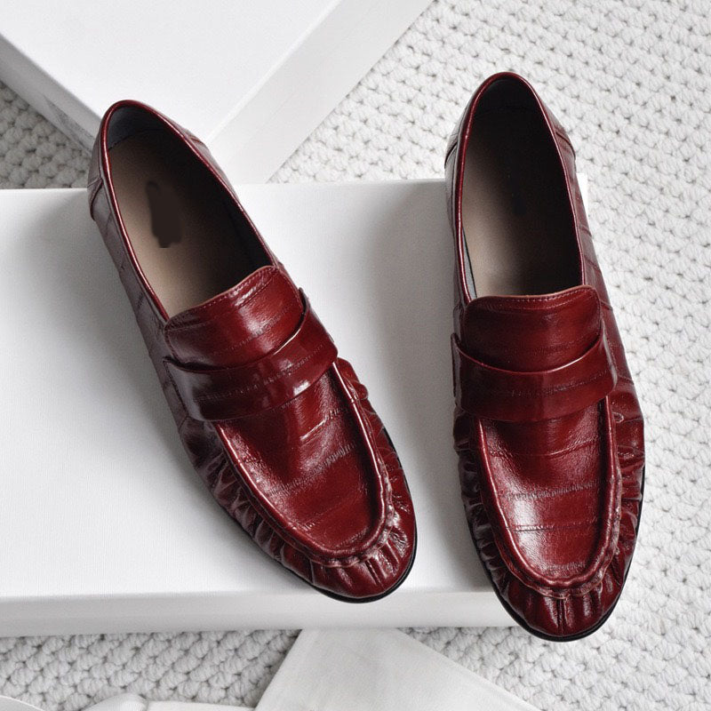 Eel Skin Loafers For Women
