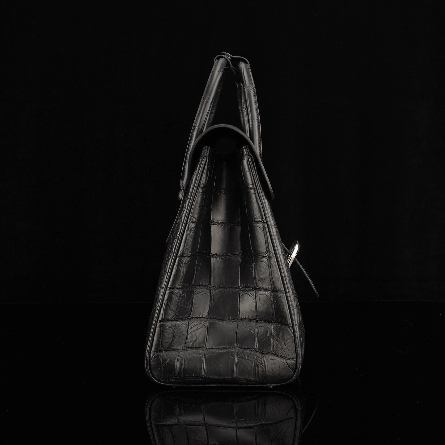 Crocodile Leather Briefcase Black