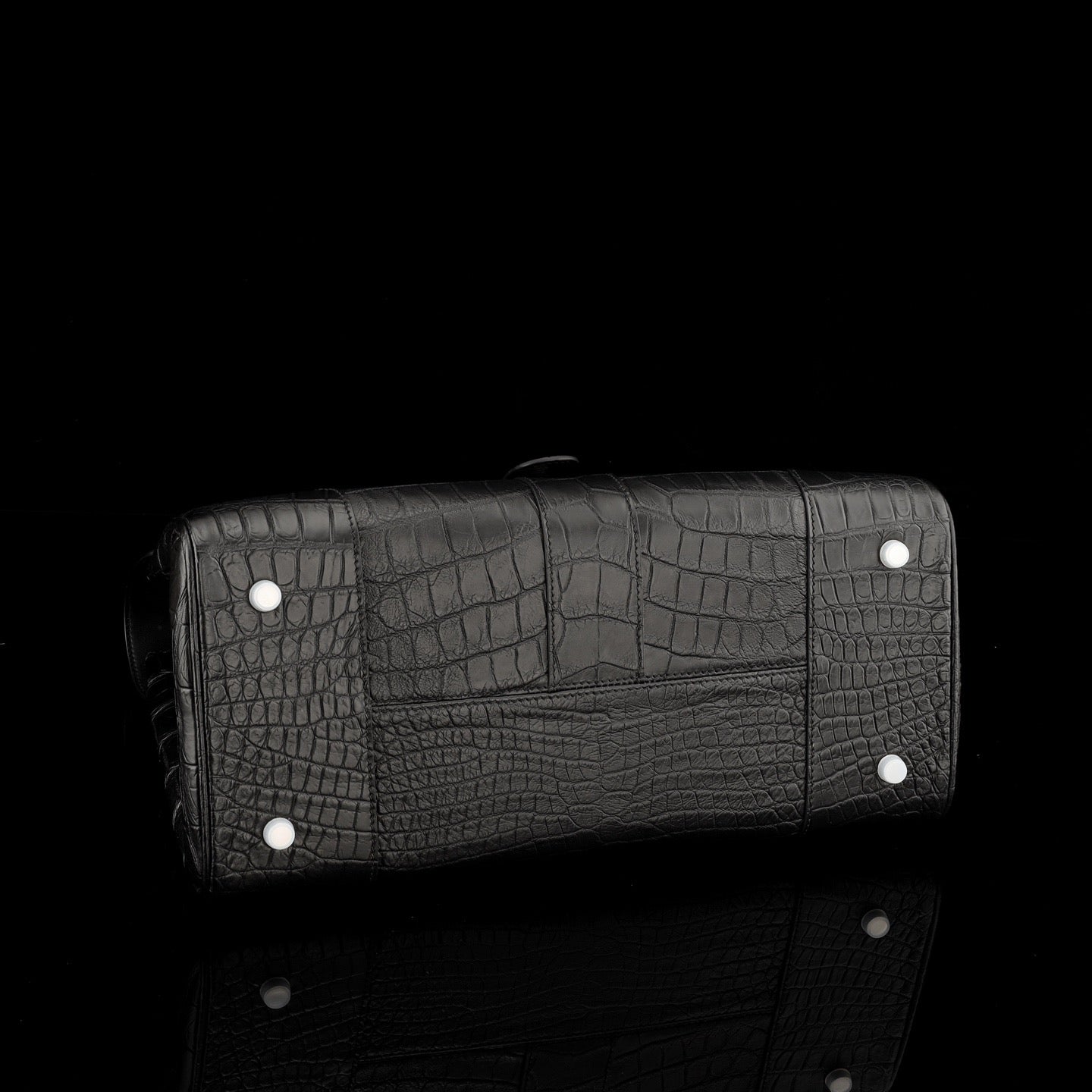 Crocodile Leather Briefcase Black