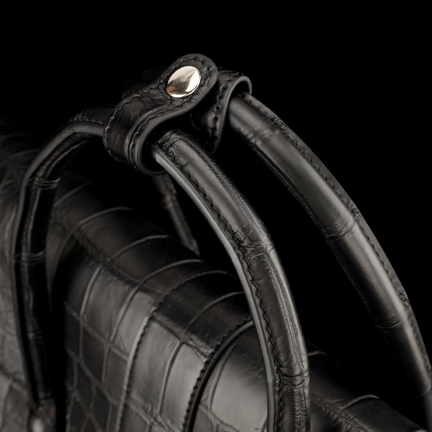 Crocodile Leather Briefcase Black