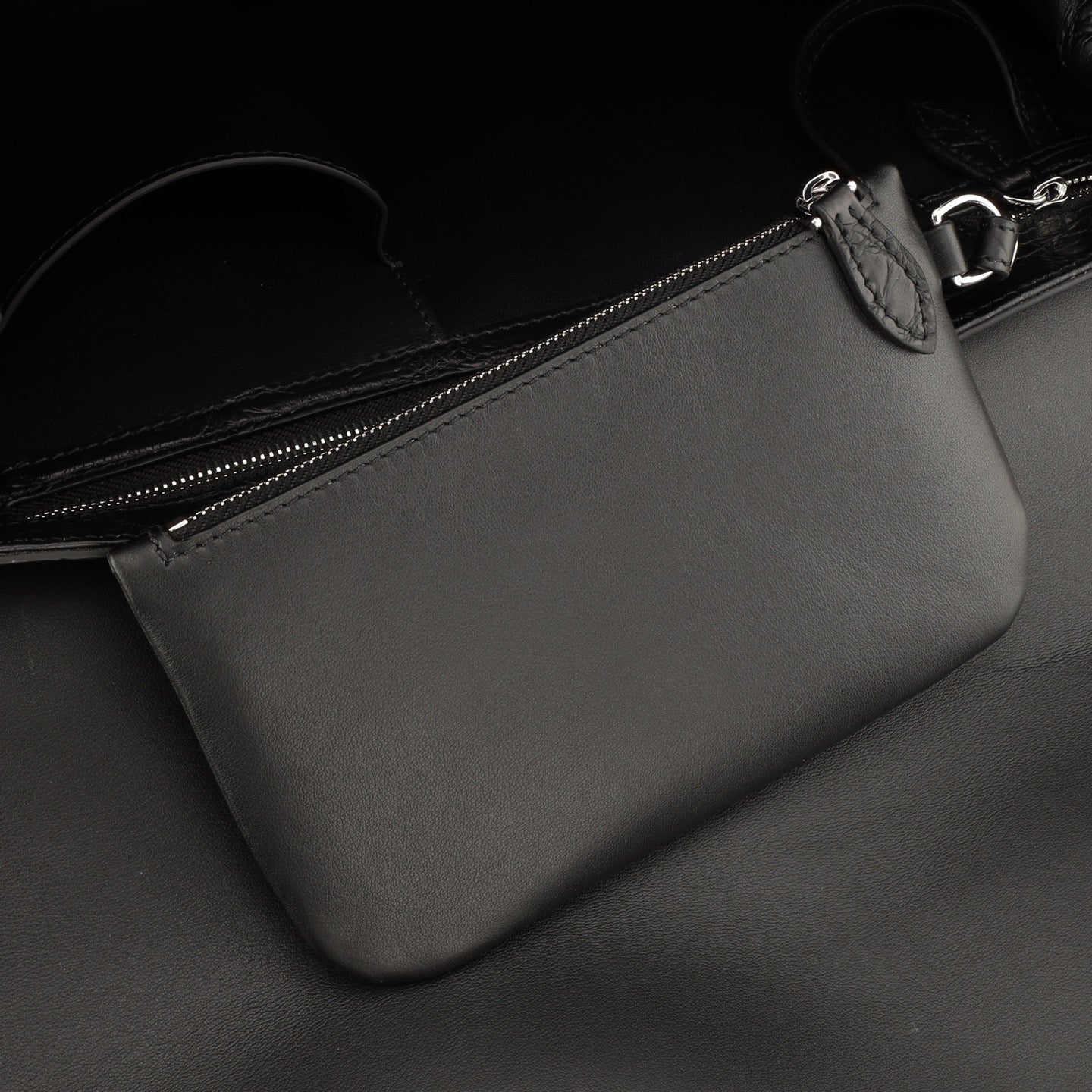 Crocodile Leather Briefcase Black