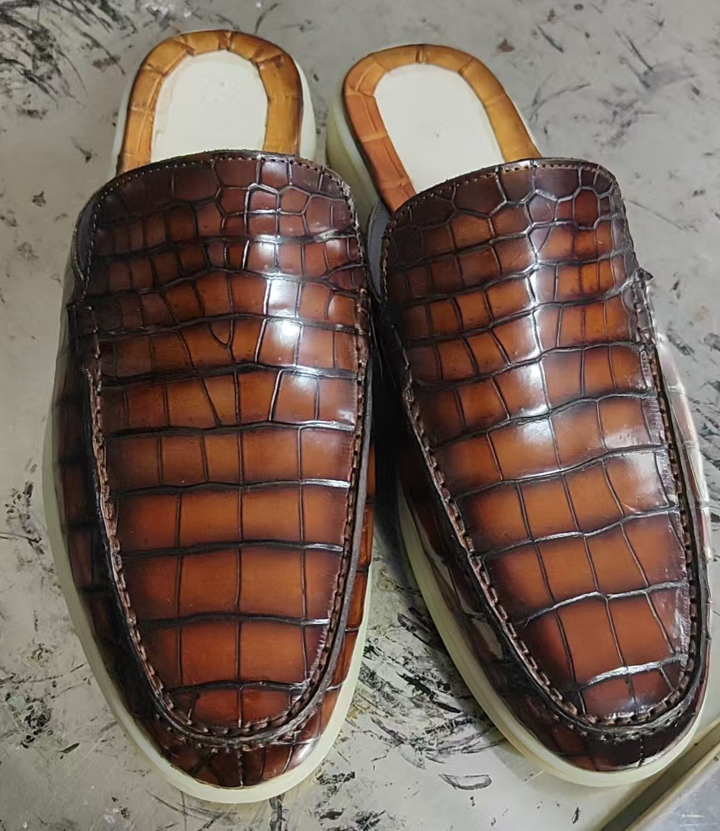 Preorder Crocodile Leather Sandal