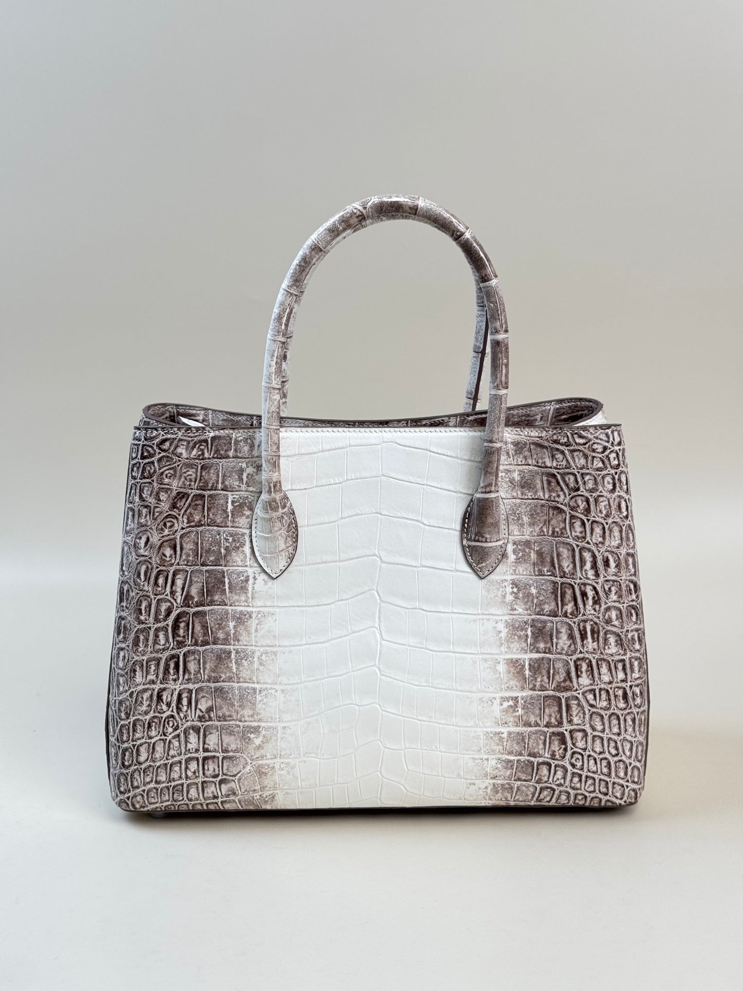 Genuine Crocodile Leather Womens Tote Shoulder Bag Himalaya White 35cm