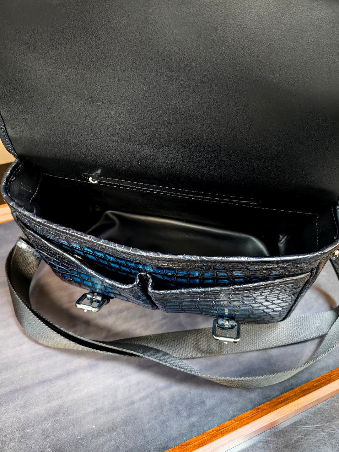 Vintage Crocodile Leather Postman Bag