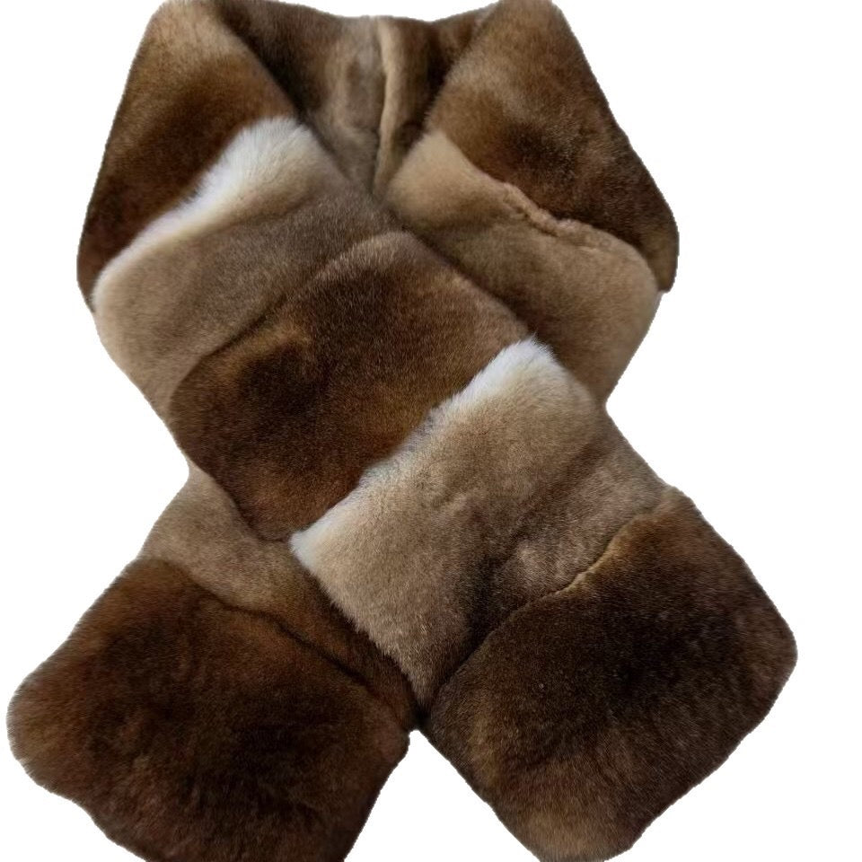 New Whole Rex Rabbit Fur Reversible Scarf
