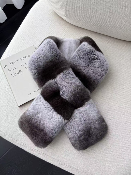 New Whole Rex Rabbit Fur Reversible Scarf