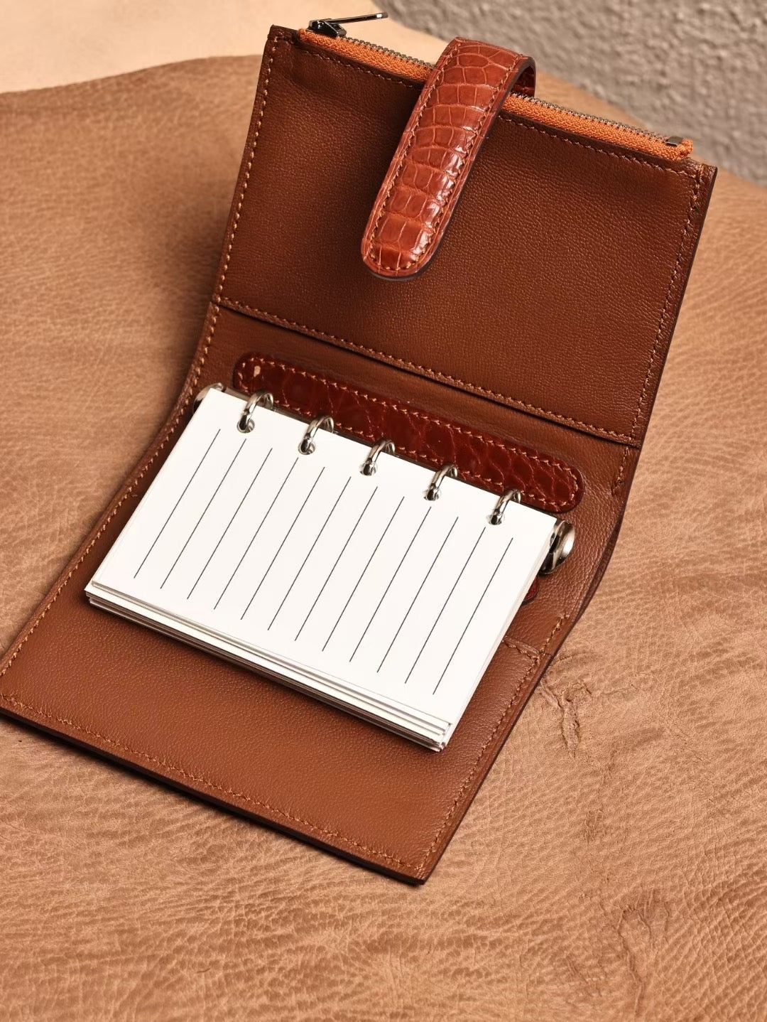 Genuine Crocodile Leather Binder Notebook