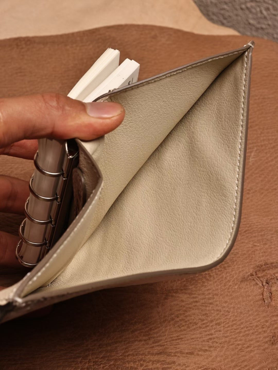 Genuine Crocodile Leather Binder Notebook Himalayan & Vintage Blue