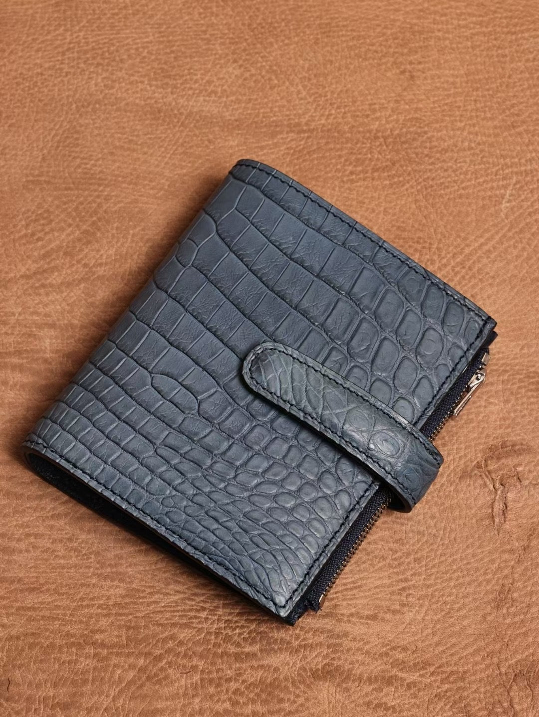 Genuine Crocodile Leather Binder Notebook Himalayan & Vintage Blue