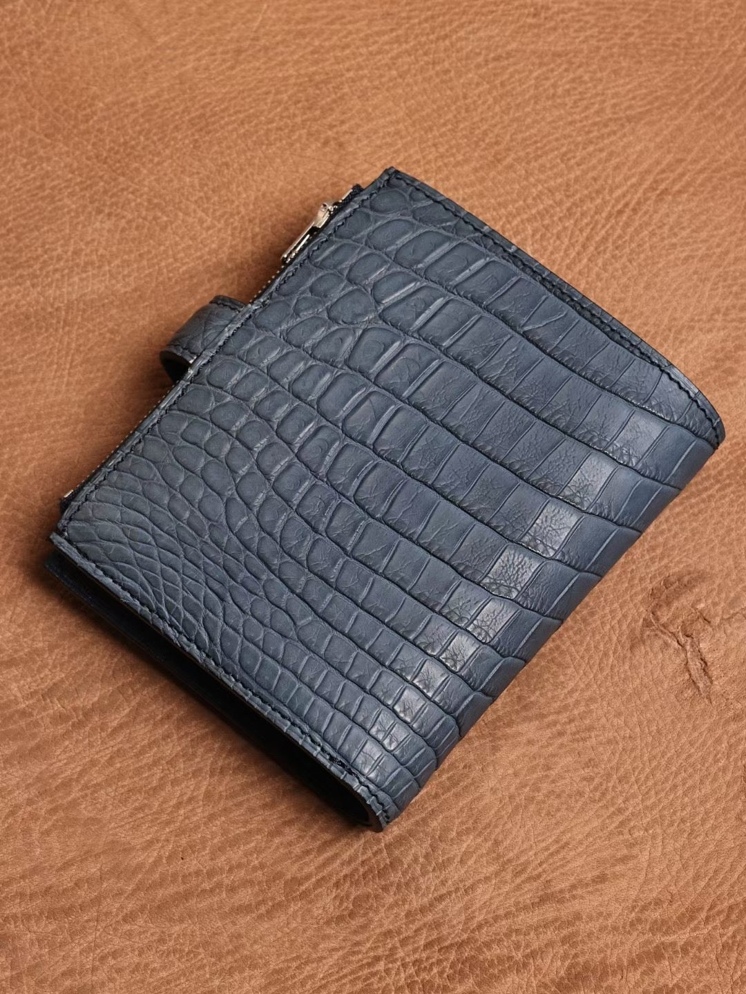 Genuine Crocodile Leather Binder Notebook Himalayan & Vintage Blue