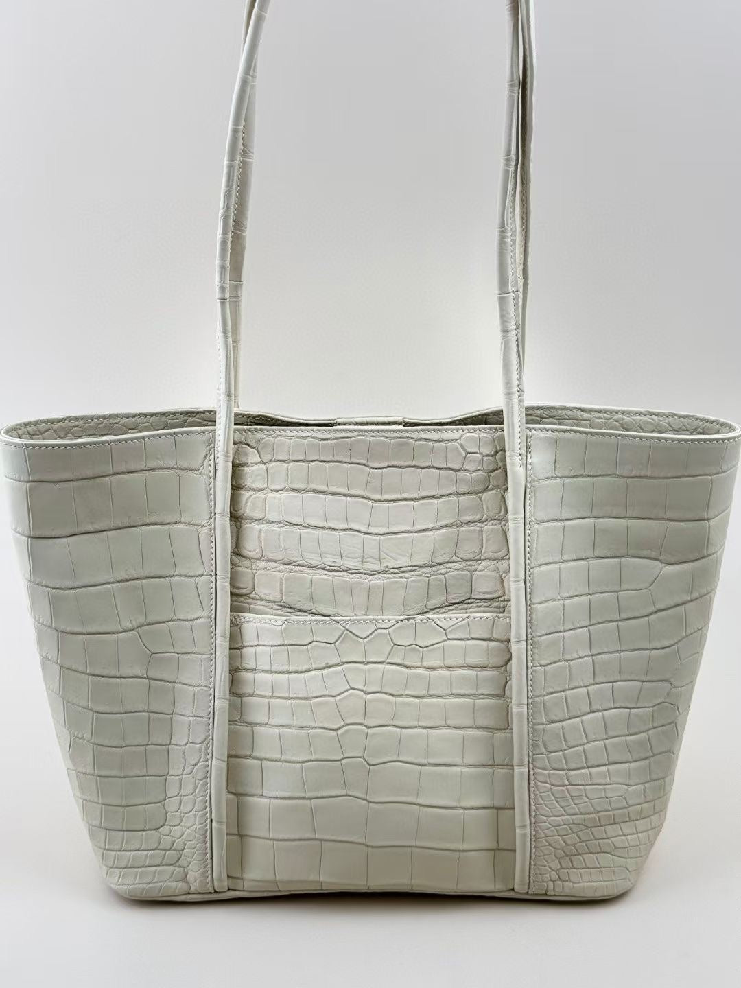 Genuine Crocodile Skin Leather Large Shopper Tote Bag