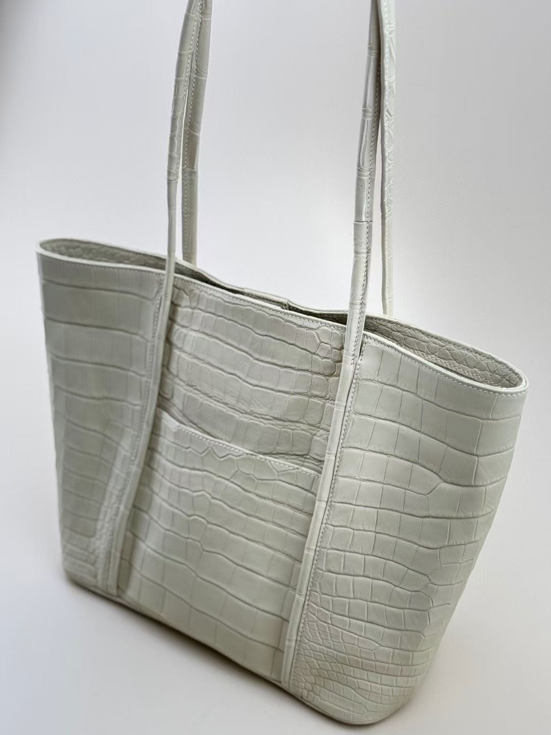 Genuine Crocodile Skin Leather Large Shopper Tote Bag