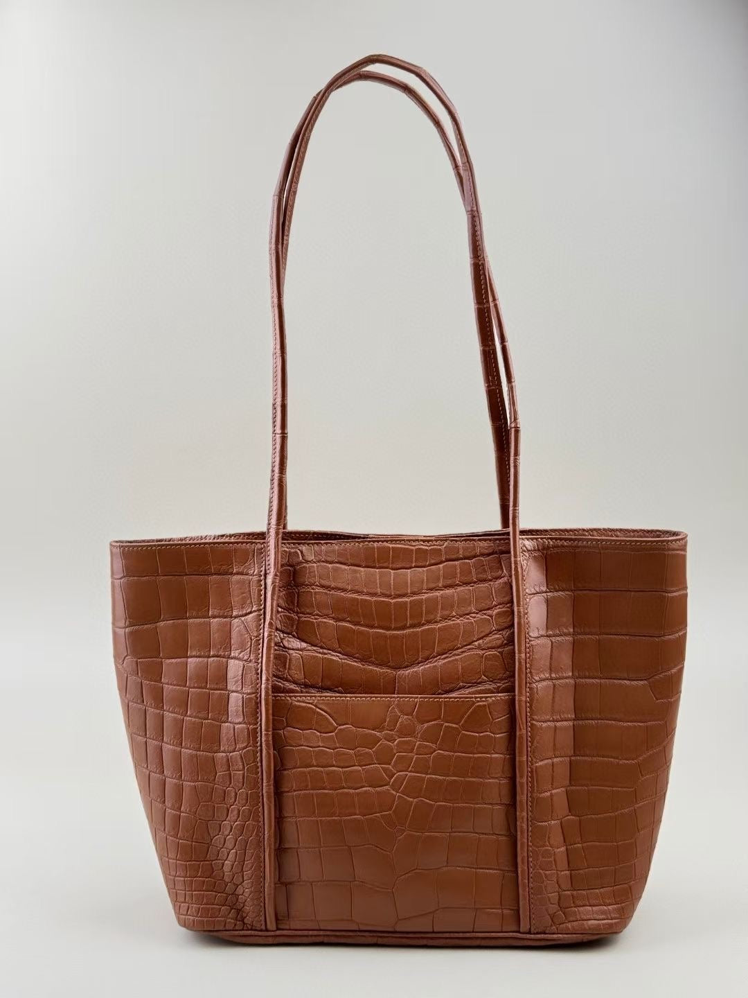 Genuine Crocodile Skin Leather Large Shopper Tote Bag