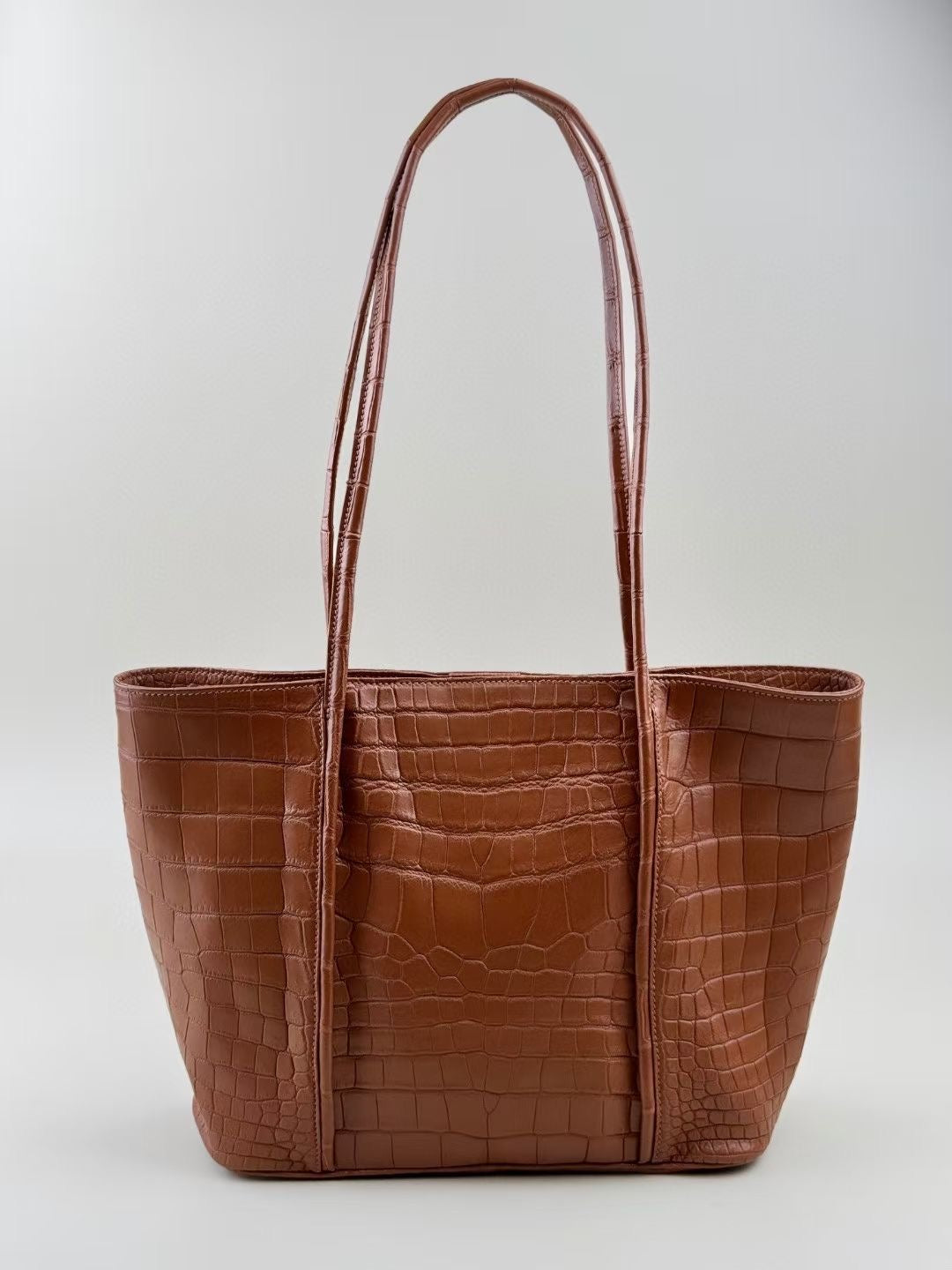 Genuine Crocodile Skin Leather Large Shopper Tote Bag