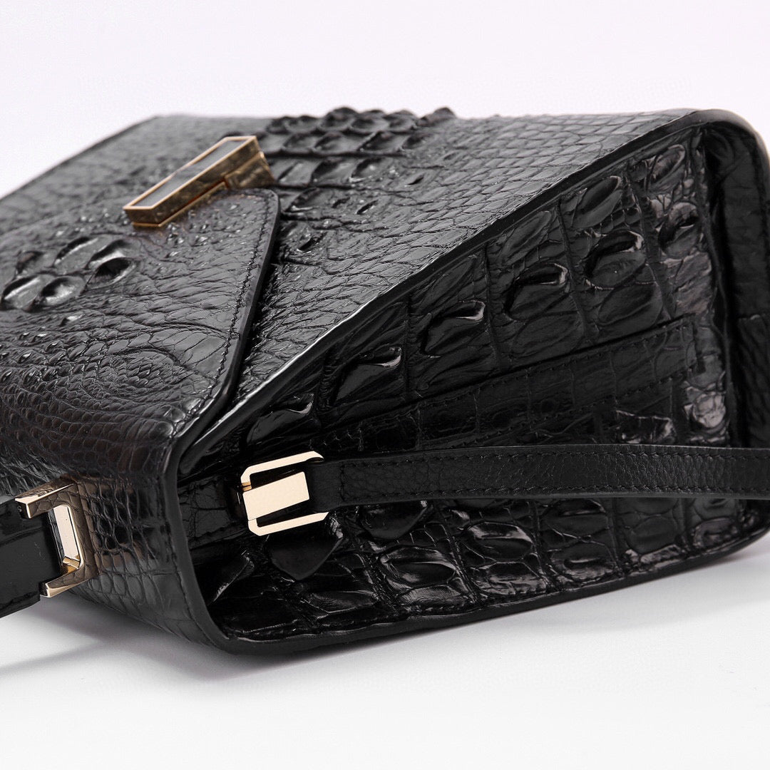 Genuine Crocodile Skin Bone Leather Top Handle Bags